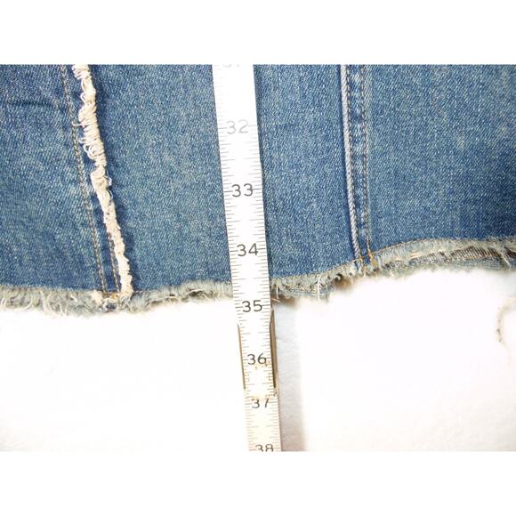 Hot Topic Skirt Juniors XS Social Collision Frayed Star Denim Maxi Pockets‎ NWT - Picture 9 of 10